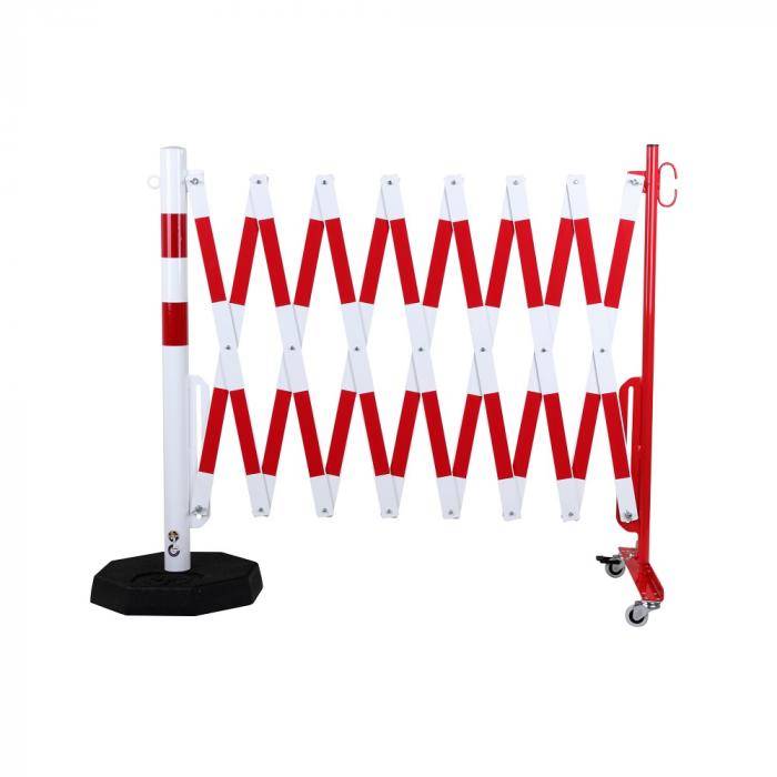 Scherengitter mit Sperrpfosten - Sperrpfosten-Ø 60 mm - mit mobiler Fußplatte - 70-75