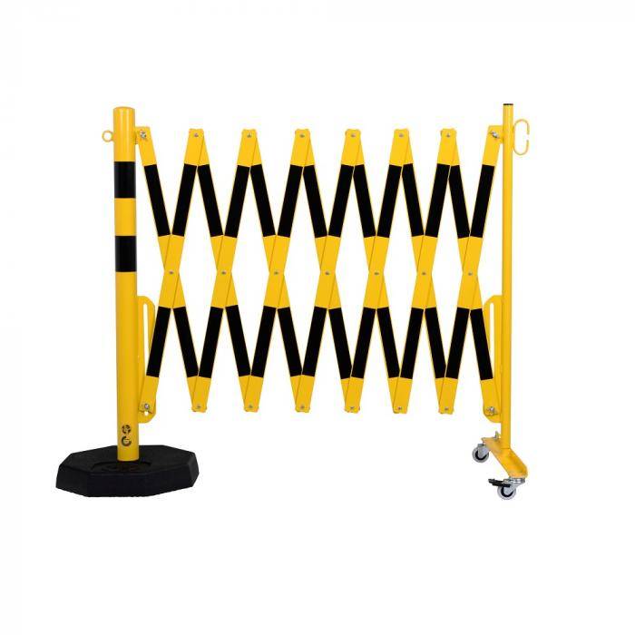 Scherengitter mit Sperrpfosten - Sperrpfosten-Ø 60 mm - mit mobiler Fußplatte - 70-85