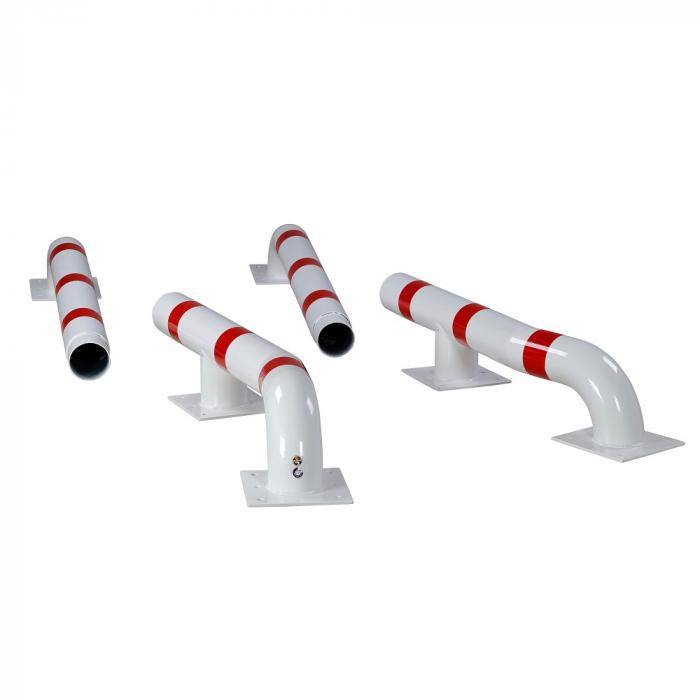 Modulare LKW-Einfahrhilfen - Stahl verzinkt - pulverbeschichtet - zum Aufdübeln - weiß-rot