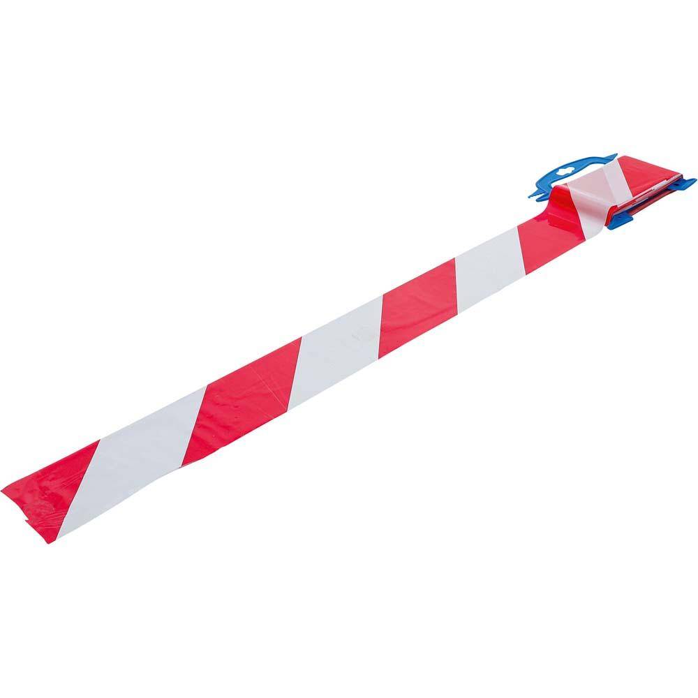 Absperrband - rot / weiß - schräg schaffiert - (Länge x Breite) 50 m x 80 mm