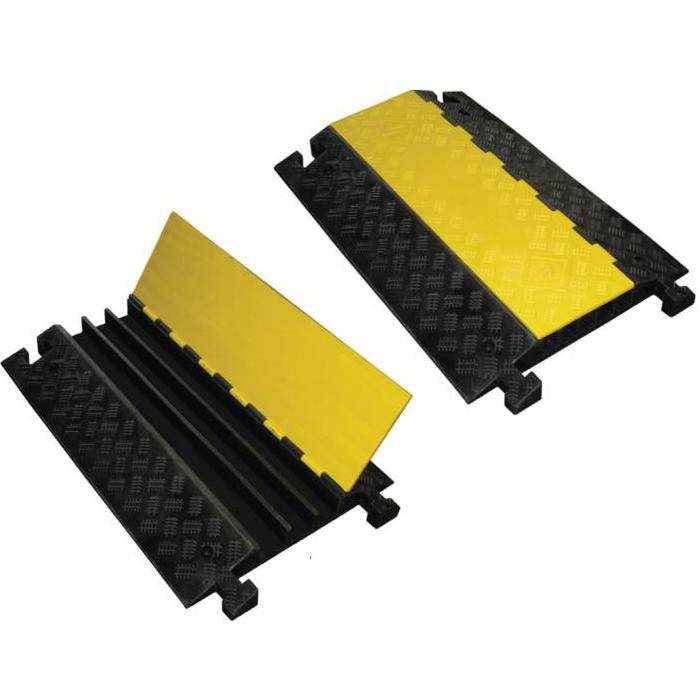 Kabelbrücke aus Gummi - mit gelbem Klappdeckel