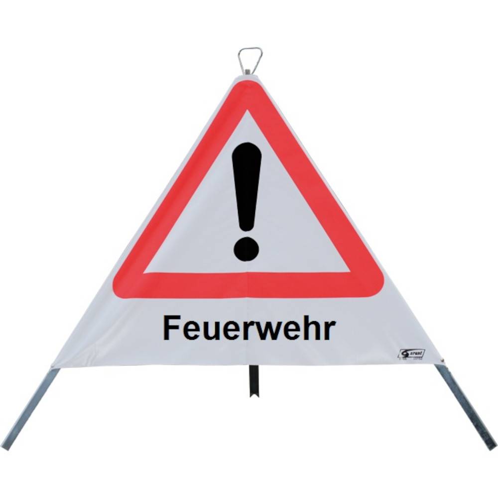 Warn-Schild - "Allgemeine Gefahrenstelle" - 900 mm/ 3-seitig - PVC/ Stahl verzinkt - Faltsignal