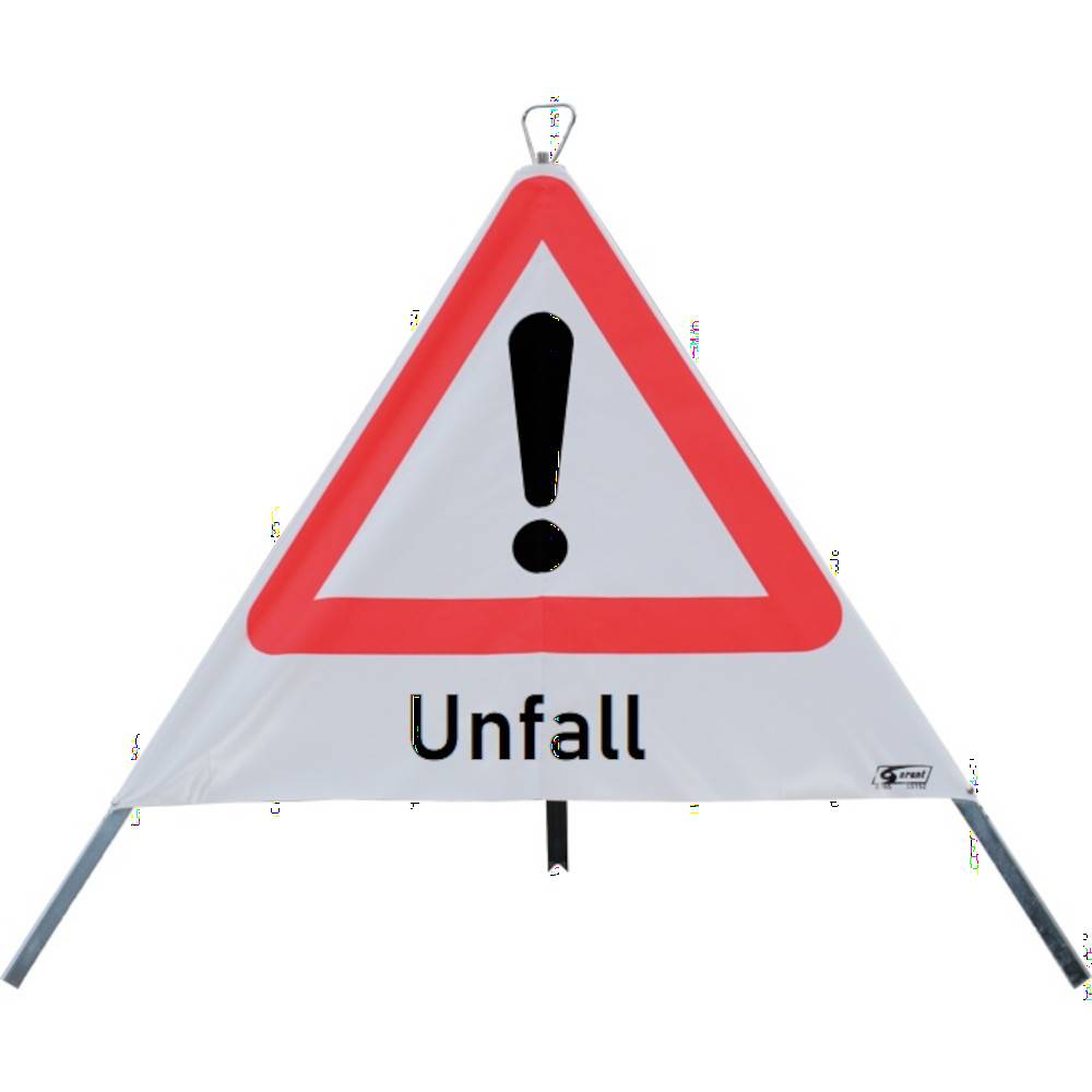 Warn-Zeichen - "Allgemeine Gefahrenstelle" - 900 mm/ 3-seitig - PVC/ Stahl verzinkt - Faltsignal