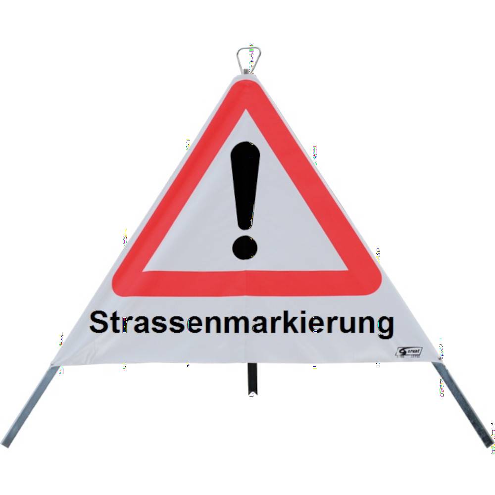 Warn-Zeichen - "Allgemeine Gefahrenstelle" - 700 mm/ 3-seitig - PVC/ Stahl verzinkt - Faltsignal