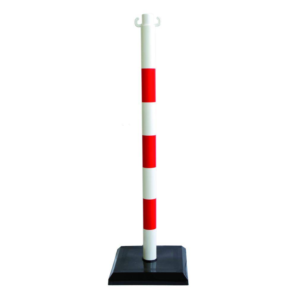 Kettenständer - CATU AL-323 - rot/weiß - Maße 70 x 280 x 280 mm - mit Betonfuß und einteiligem Rohr