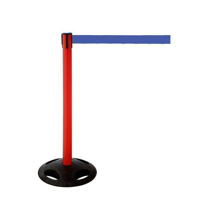 Absperr-Pfosten - "GLA 26" - Höhe 1 m - Gurt 3,8 m - Kunststoff - Gurt blau