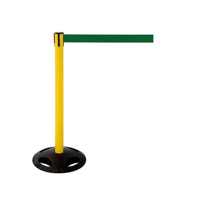 Absperr-Pfosten - "GLA 26" - Höhe 1 m - Gurt 3,8 m - Kunststoff - Gurt grün