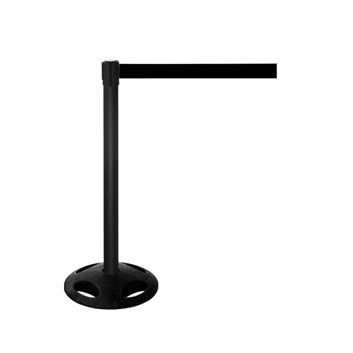 Absperr-Pfosten - "GLA 26" - Höhe 1 m - Gurt 3,8 m - Kunststoff - Gurt schwarz