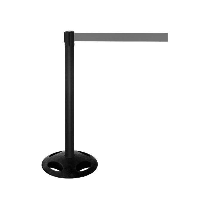 Absperr-Pfosten - "GLA 26" - Höhe 1 m - Gurt 3,8 m - Kunststoff - Gurt grau