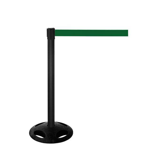 Absperr-Pfosten - "GLA 26" - Höhe 1 m - Gurt 3,8 m - Kunststoff - Gurt grün