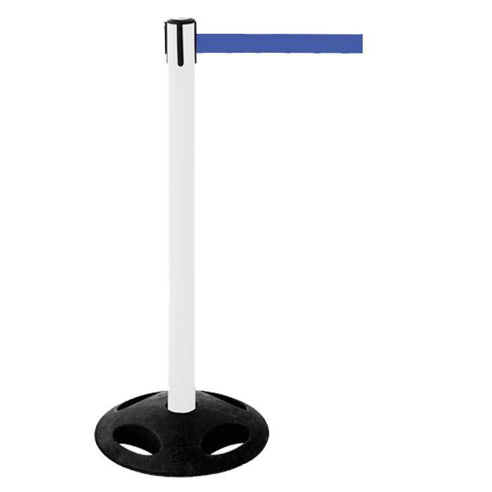 Absperr-Pfosten - "GLA 26" - Höhe 1 m - Gurt 3,8 m - Kunststoff - Gurt blau