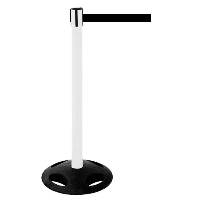 Absperr-Pfosten - "GLA 26" - Höhe 1 m - Gurt 3,8 m - Kunststoff - Gurt schwarz