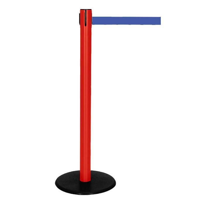 Absperr-Pfosten - "GLA 29" - Höhe 1 m - Gurt 2,3 m - Kunststoff - Gurt blau