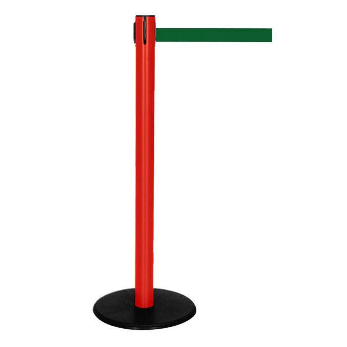 Absperr-Pfosten - "GLA 29" - Höhe 1 m - Gurt 2,3 m - Kunststoff - Gurt grün