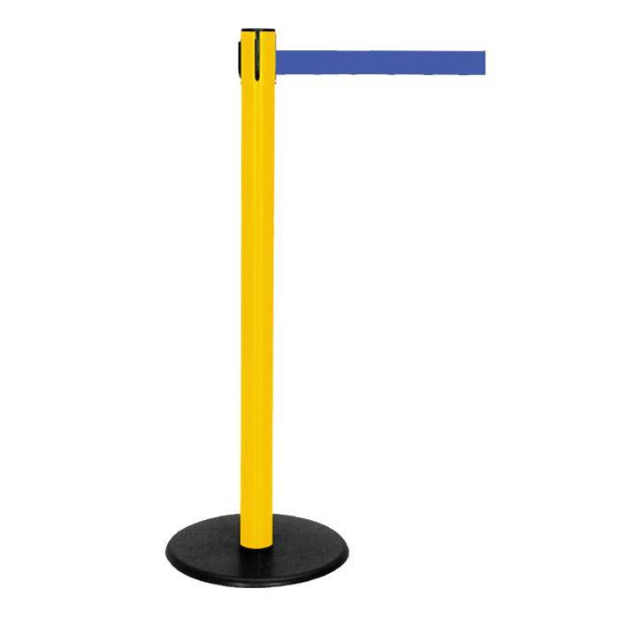 Absperr-Pfosten - "GLA 29" - Höhe 1 m - Gurt 2,3 m - Kunststoff - Gurt blau