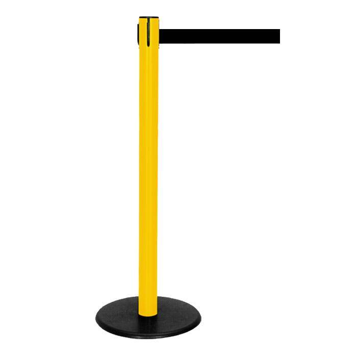 Absperr-Pfosten - "GLA 29" - Höhe 1 m - Gurt 2,3 m - Kunststoff - Gurt schwarz