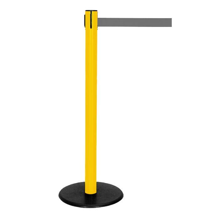 Absperr-Pfosten - "GLA 29" - Höhe 1 m - Gurt 2,3 m - Kunststoff - Gurt grau