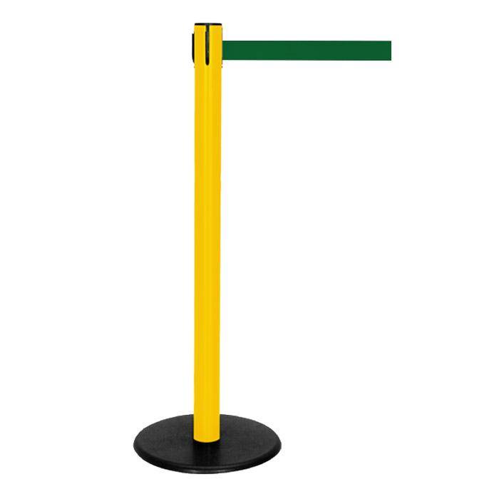 Absperr-Pfosten - "GLA 29" - Höhe 1 m - Gurt 2,3 m - Kunststoff - Gurt grün