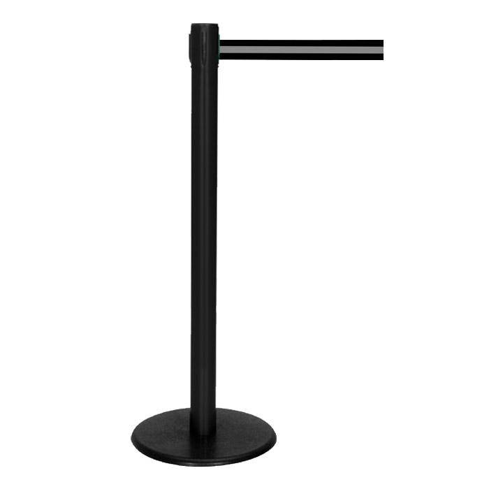 Absperr-Pfosten - "GLA 29" - Höhe 1 m - Gurt 2,3 m - Kunststoff - Gurt schwarz