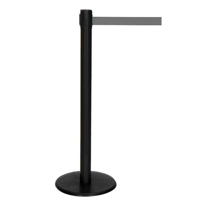 Absperr-Pfosten - "GLA 29" - Höhe 1 m - Gurt 2,3 m - Kunststoff - Gurt grau