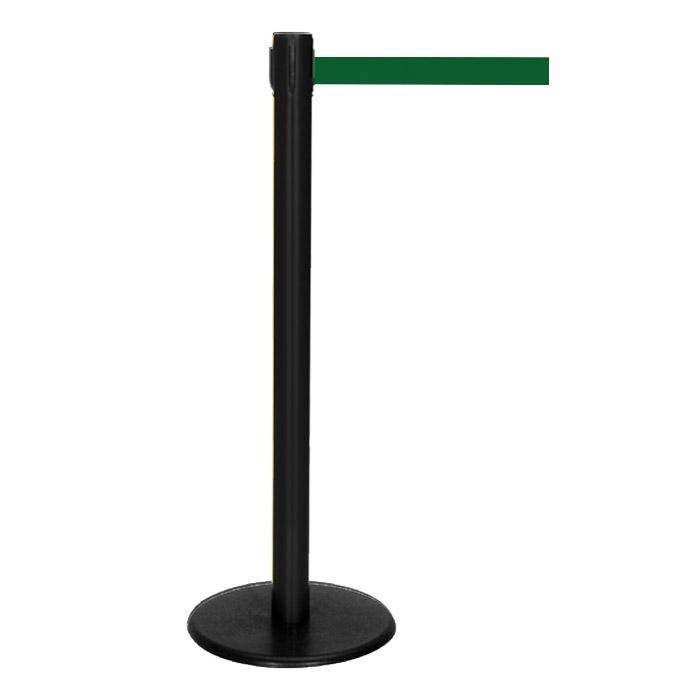 Absperr-Pfosten - "GLA 29" - Höhe 1 m - Gurt 2,3 m - Kunststoff - Gurt grün