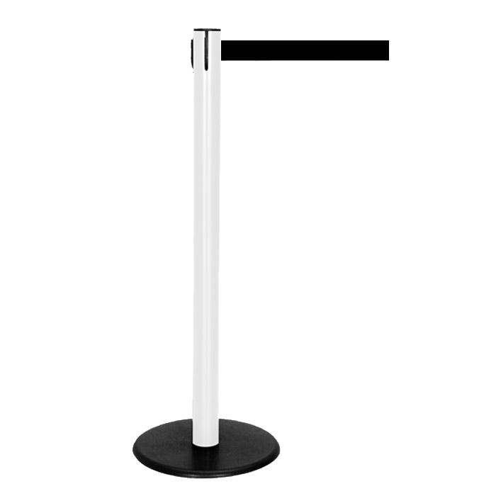 Absperr-Pfosten - "GLA 29" - Höhe 1 m - Gurt 2,3 m - Kunststoff - Gurt schwarz