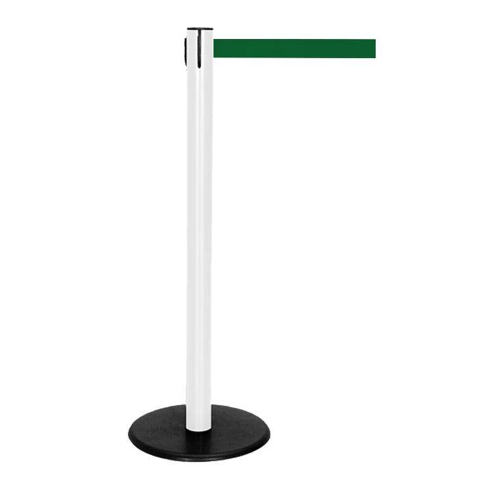 Absperr-Pfosten - "GLA 29" - Höhe 1 m - Gurt 2,3 m - Kunststoff - Gurt grün