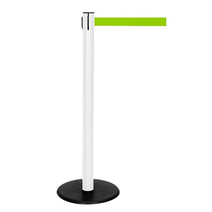 Absperr-Pfosten - "GLA 29" - Höhe 1 m - Gurt 2,3 m - Kunststoff - Gurt signalgelb