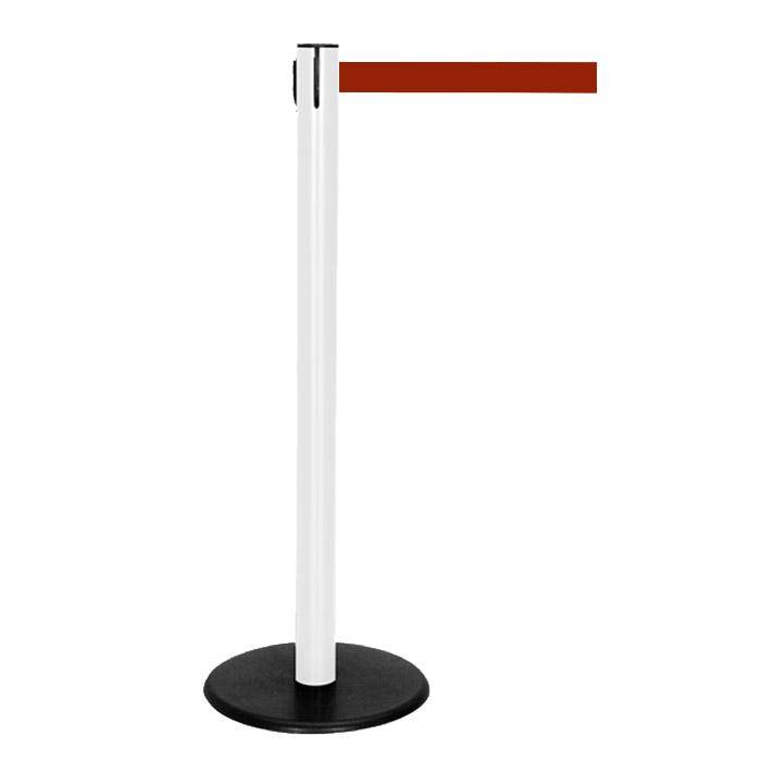 Absperr-Pfosten - "GLA 29" - Höhe 1 m - Gurt 2,3 m - Kunststoff - Gurt dunkelrot