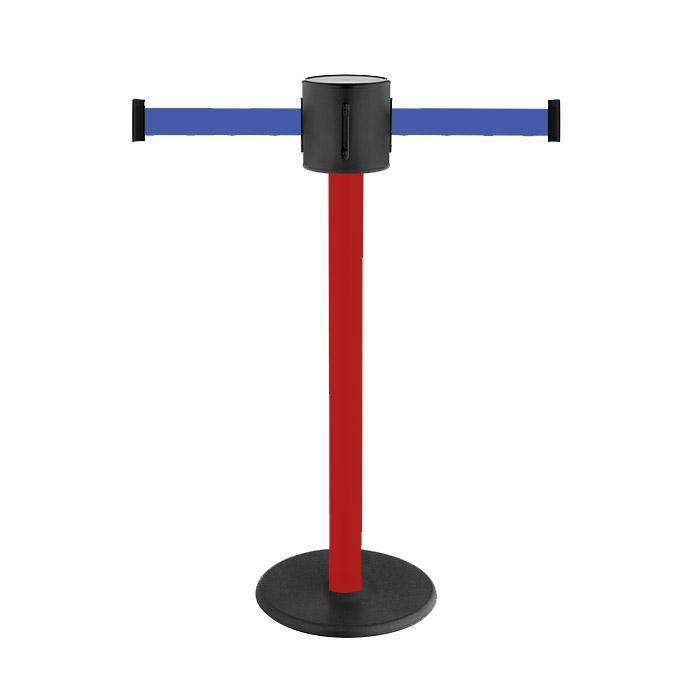 Absperr-Pfosten - "GLAD 28" - Höhe 1 m - Gurt 2x4 m - Gurt - blau - Kunststoff