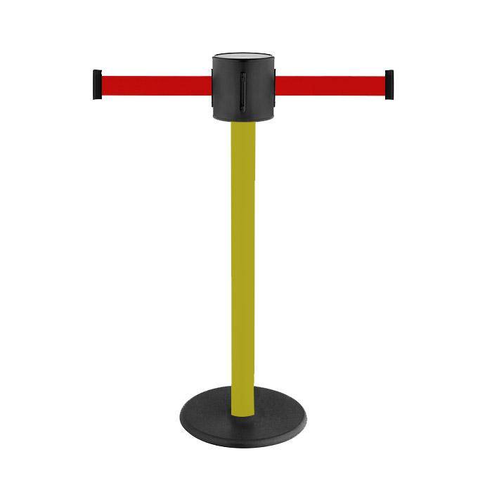 Absperr-Pfosten - "GLAD 28" - Höhe 1 m - Gurt 2x4 m - Gurt rot - Kunststoff