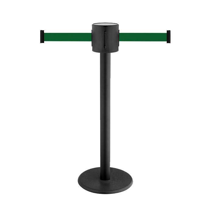 Absperr-Pfosten - "GLAD 28" - Höhe 1 m - Gurt 2x4 m - Gurt grün - Kunststoff
