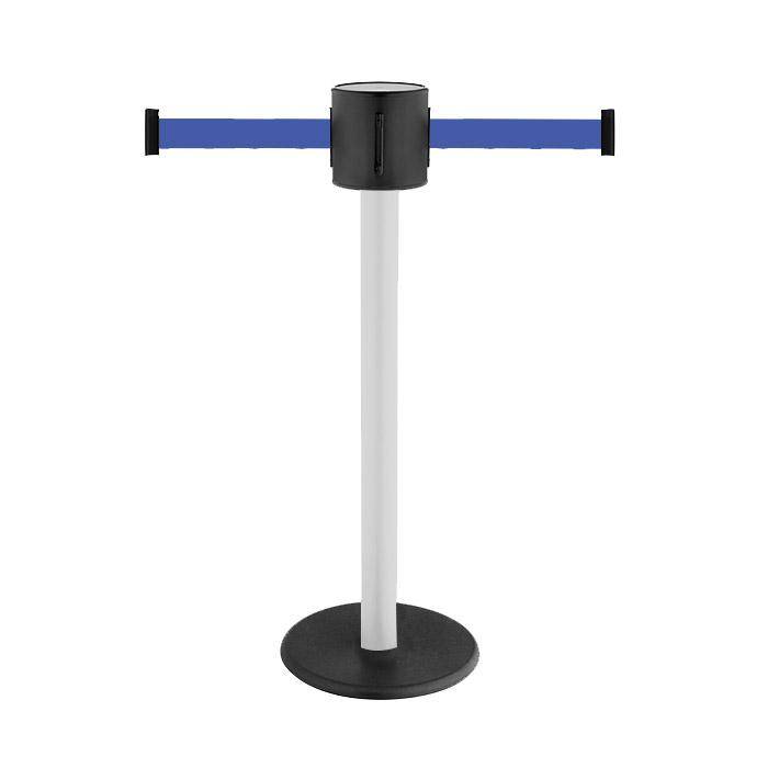 Absperr-Pfosten - "GLAD 28" - Höhe 1 m - Gurt 2x4 m - Gurt blau - Kunststoff