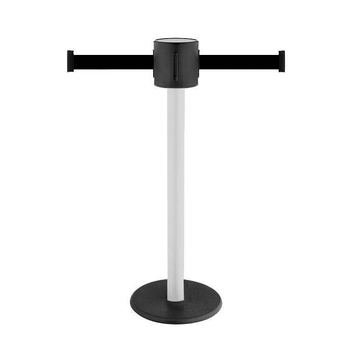 Absperr-Pfosten - "GLAD 28" - Höhe 1 m - Gurt 2x4 m - Gurt schwarz - Kunststoff