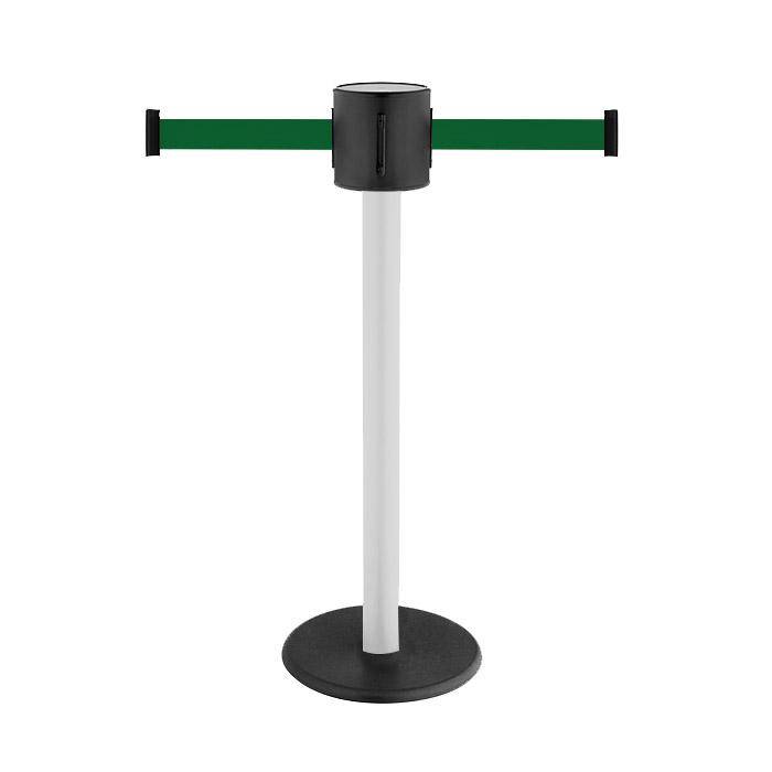 Absperr-Pfosten - "GLAD 28" - Höhe 1 m - Gurt 2x4 m - Gurt grün - Kunststoff