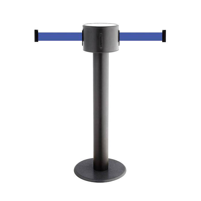 Absperr-Pfosten "GLAD 85" - Gurtlänge 2x9 m - Höhe 1 m - Metall/ Guss - Gurt blau