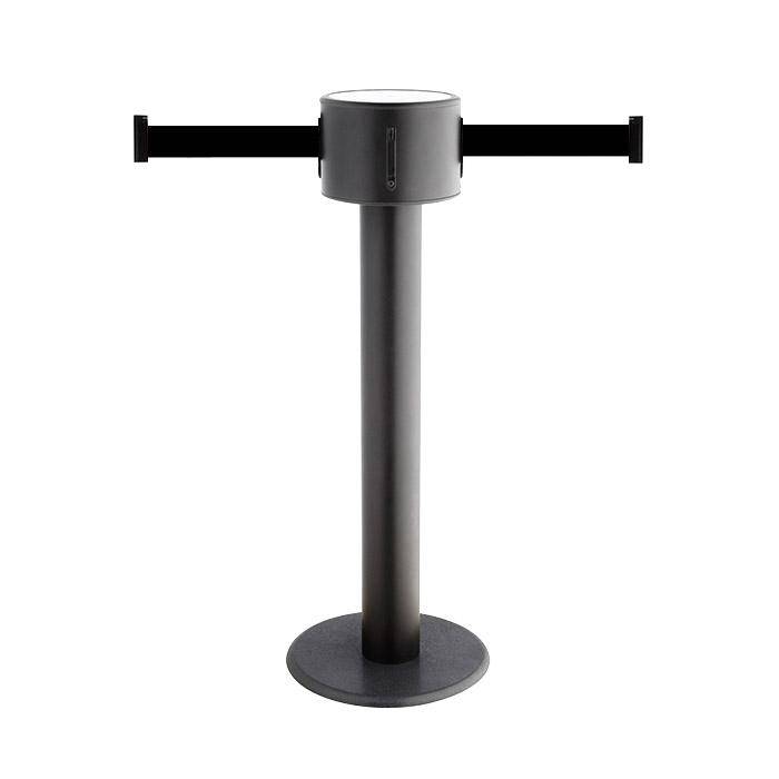 Absperr-Pfosten "GLAD 85" - Gurtlänge 2x9 m - Höhe 1 m - Metall/ Guss - Gurt schwarz