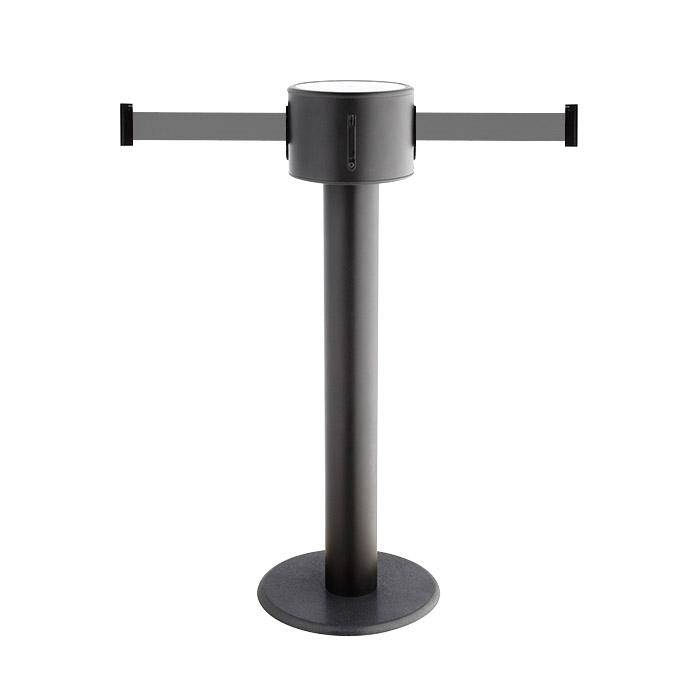 Absperr-Pfosten "GLAD 85" - Gurtlänge 2x9 m - Höhe 1 m - Metall/ Guss - Gurt grau