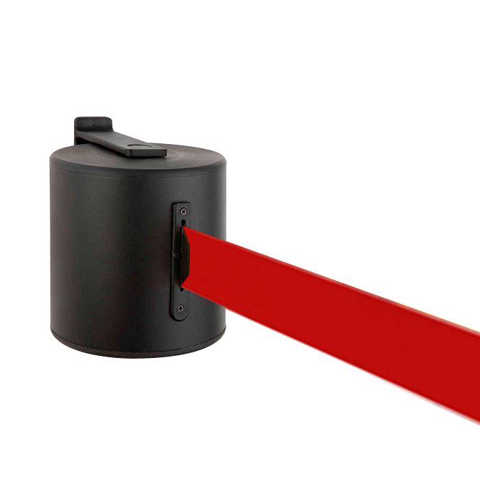 Sperr-Gurt "GLW 2000" - Gurtlänge 20 m - Höhe 1 m - Metall - Gurt rot - inkl. Halterung