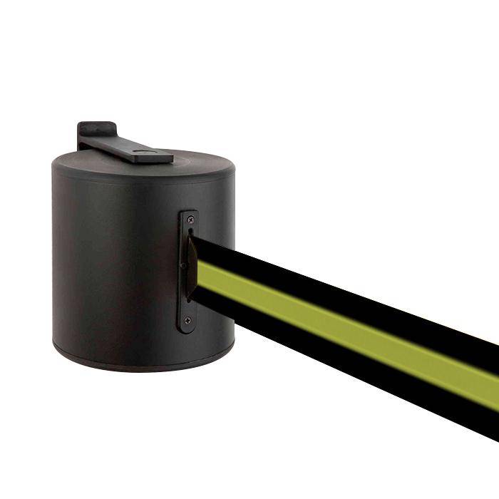 Sperr-Gurt "GLW 2000" - Gurtlänge 20 m - Höhe 1 m - Metall - Gurt schwarz/gelb gestreift - inkl. Halterung