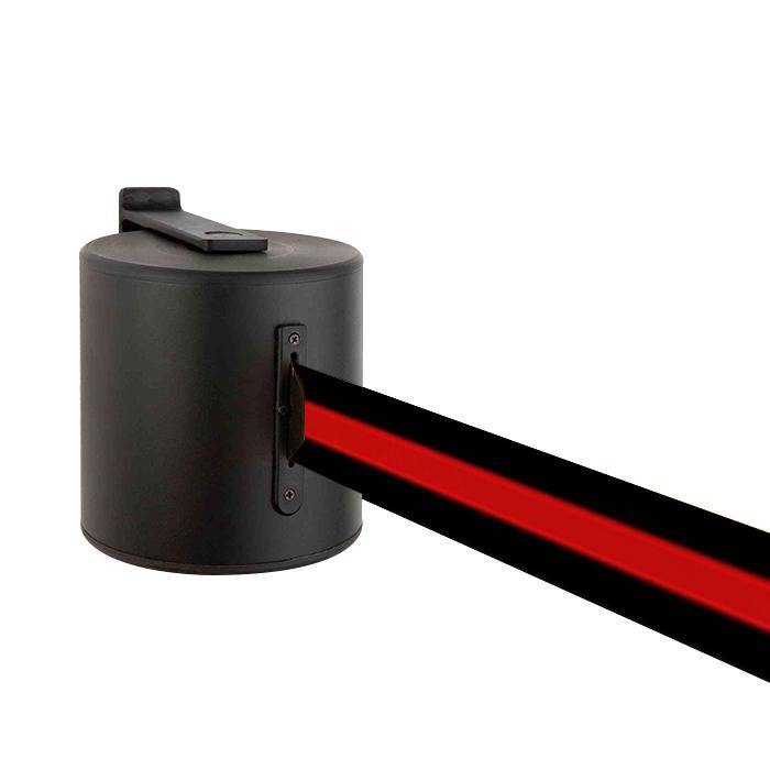 Sperr-Gurt "GLW 2000" - Gurtlänge 20 m - Höhe 1 m - Metall - Gurt schwarz/rot gestreift - inkl. Halterung