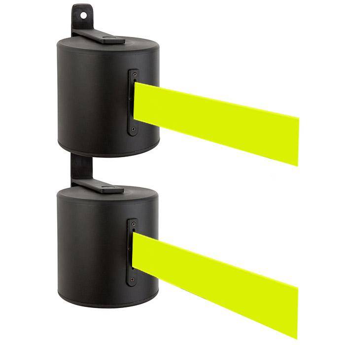 Sperr-Gurt "GLWD 2000" - Gurtlänge 2x20 m/ Breite 5 cm - Gurt signalgelb - Metall schwarz