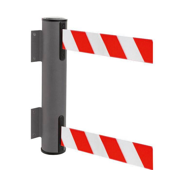 Sperr-Gurt "GLWD 25" - Gurtlänge 2x4 m/ Breite 5 cm - Metall, lackiert - Gurt weiß/rot diag.