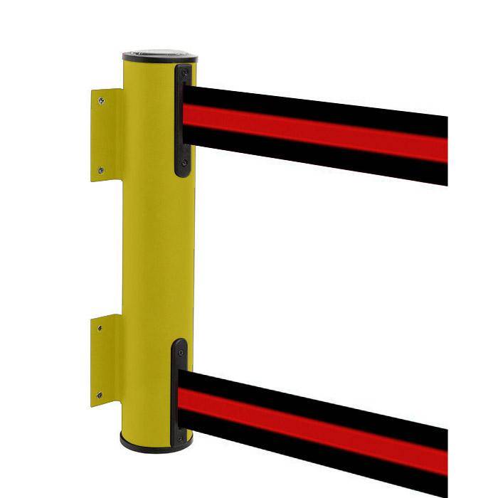 Sperr-Gurt - "GLWD 45" - 2x2,3 m/ Breite ca. 5 cm - Gehäuse gelb - Gurt schwarz/ rot gestreift - Metall - mit Panikverschluß