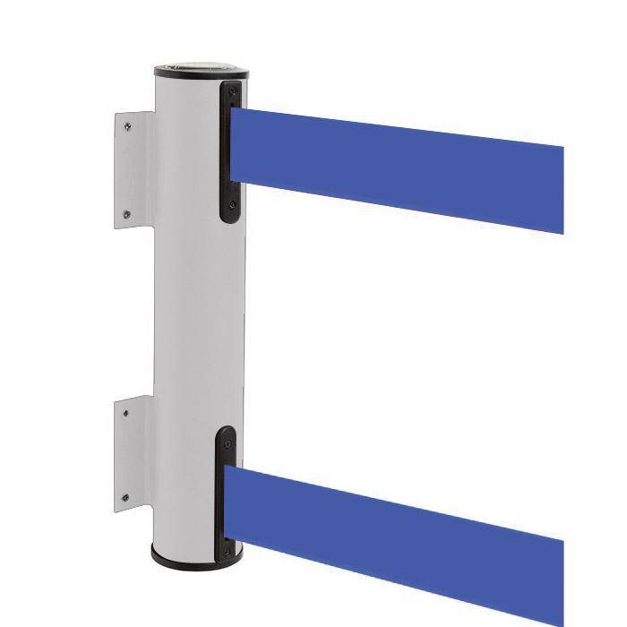 Sperr-Gurt - "GLWD 45" - 2x2,3 m/ Breite ca. 5 cm - Gehäuse weiß - Gurt blau - Metall - mit Panikverschluß