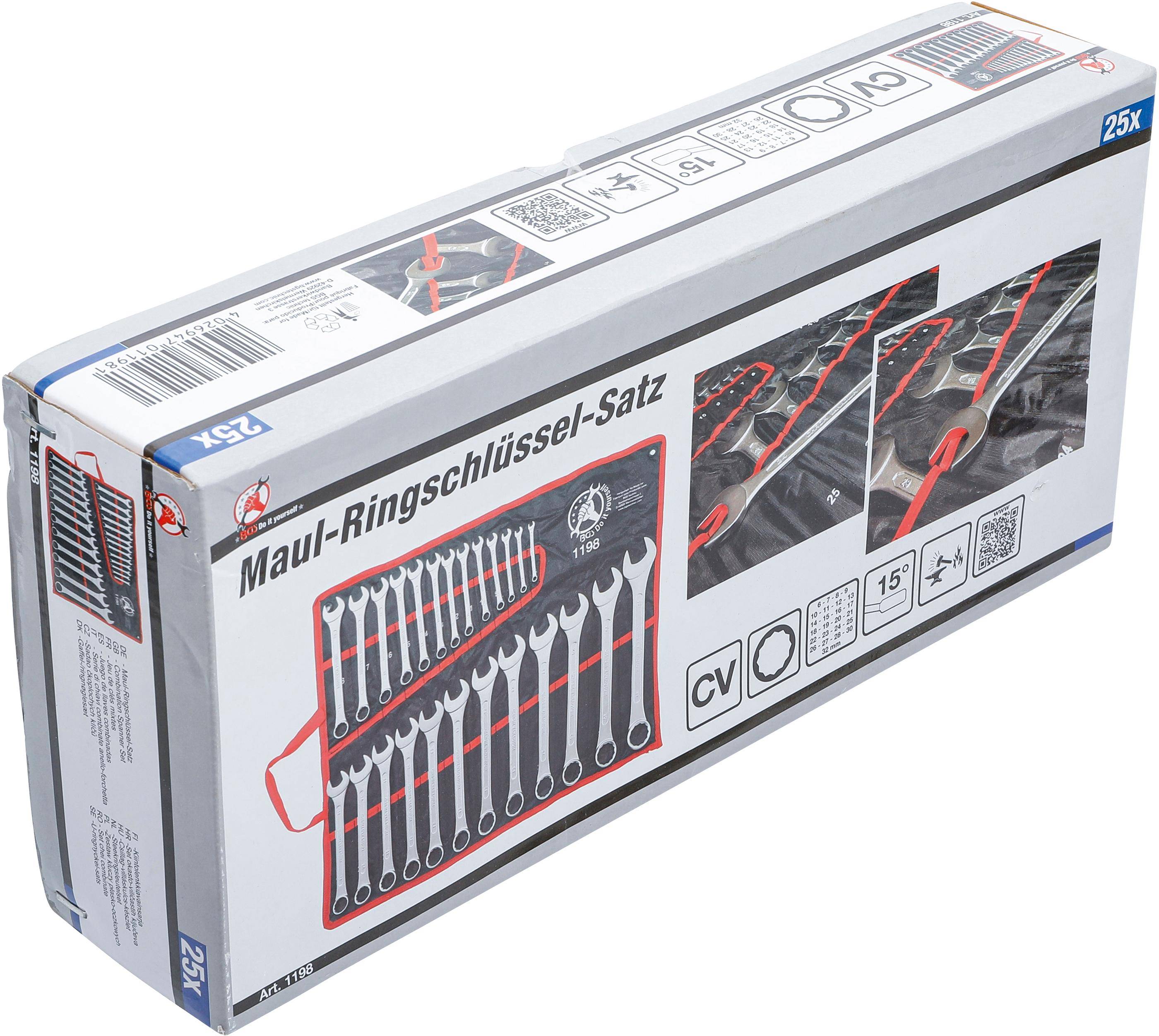 BGS Do It Yourself Maul-Ringschlüssel-Satz | SW 6 - 32 mm | 25-tlg.