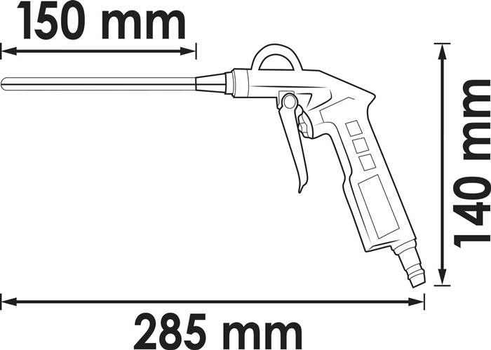 Druckluftausblaspistole V7135-150 lang 12,91mm VIGOR