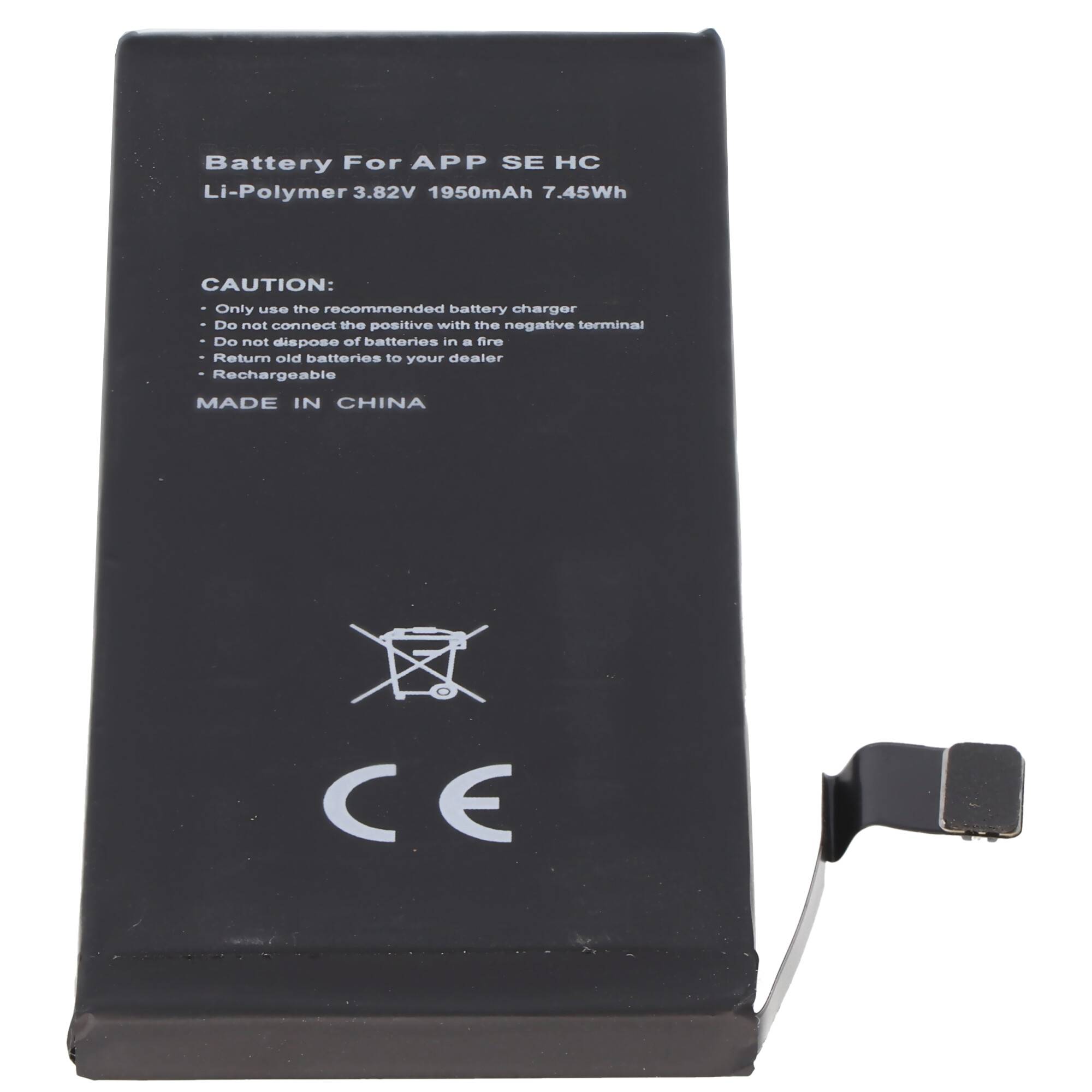 1950mAh Akku für Apple iPhone SE, Li-Polymer, 3,82V 7,4Wh hohe Kapazität, ohne Werkzeug