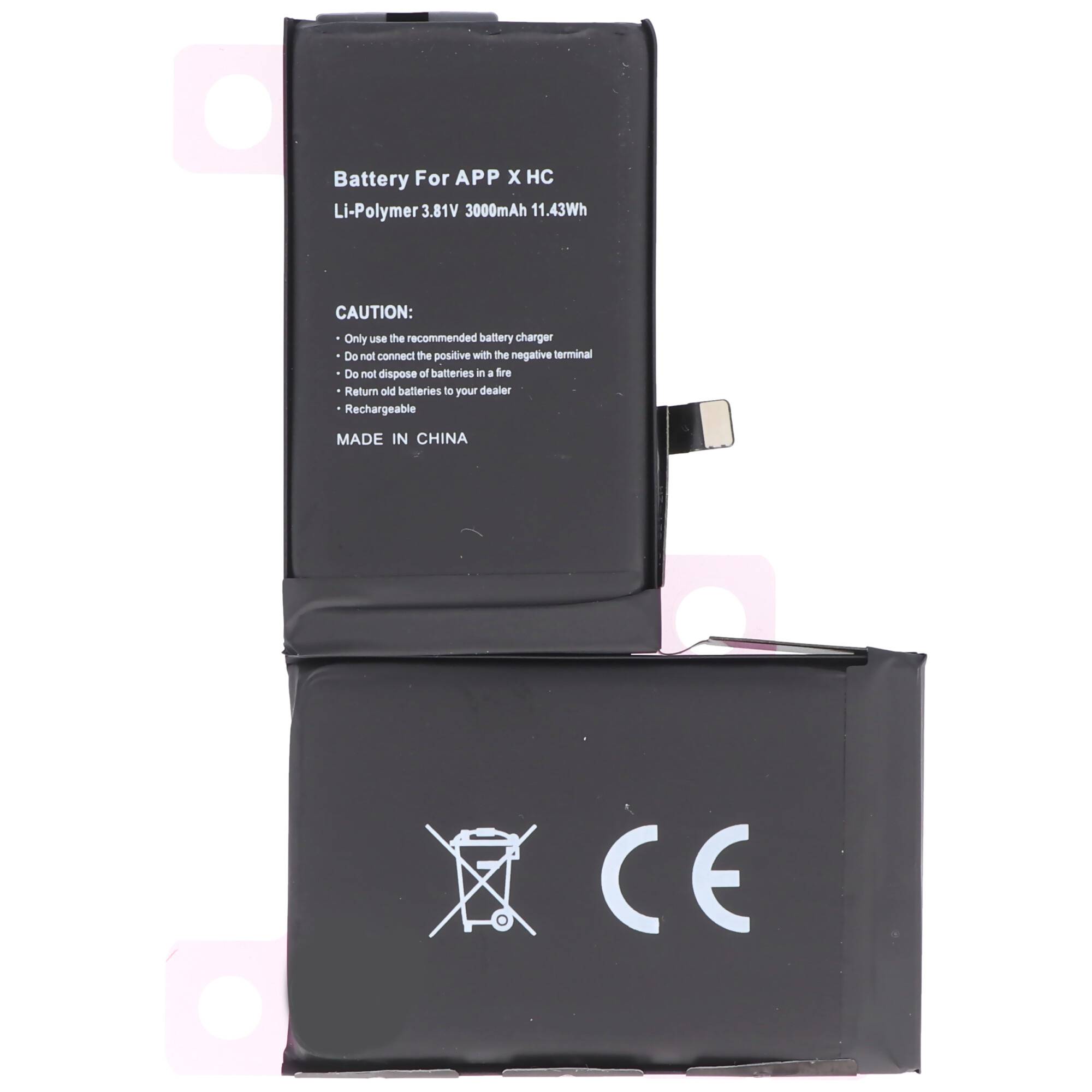 3000mAh Akku passend für Apple iPhone X Li-Polymer 3,81 Volt 11,4Wh high capacity built-in ohne Werkzeug