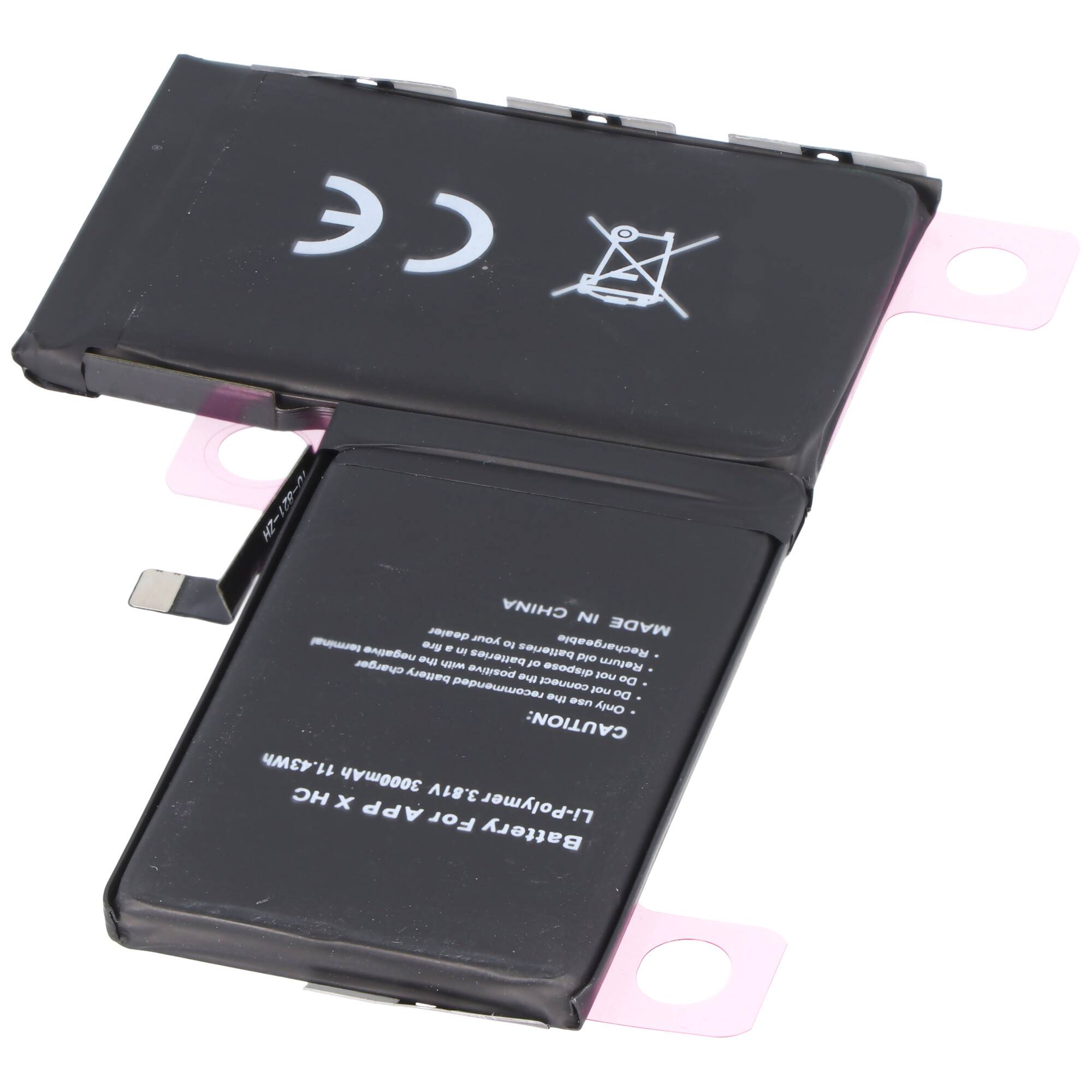3000mAh Akku passend für Apple iPhone X Li-Polymer 3,81 Volt 11,4Wh high capacity built-in ohne Werkzeug